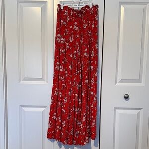 Lulus Floral Red Maxi pants, size Small